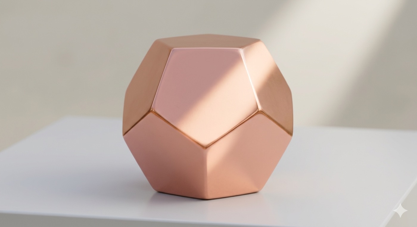 Fertiger Pentagon-Dodekaeder aus Kupfer – von der Planung zum handgefertigten Körper